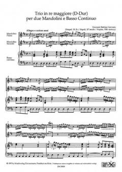 Trio per due Mandolini e Basso continuo D-Dur von Giovan Battista Gervasio im Alle Noten Shop kaufen