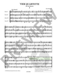 Vier Quartette von John Dowland 