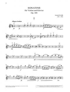 Sonatine G-Dur op. 100 von Antonín Dvorák 