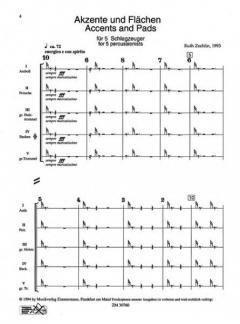 Akzente und Flächen WN 236 von Ruth Zechlin für 5 Schlagzeuger im Alle Noten Shop kaufen