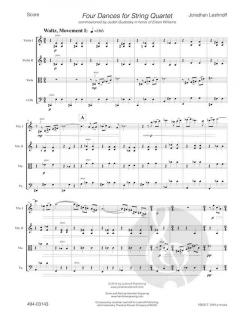 Four Dances for String Quartet von Jonathan Leshnoff 