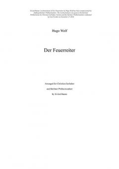 Der Feuerreiter (Arr. Eivind Buene von Hugo Wolf 