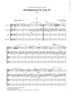 Streichquartett Nr.6 op. 35 von Mieczyslaw Weinberg im Alle Noten Shop kaufen (Partitur)