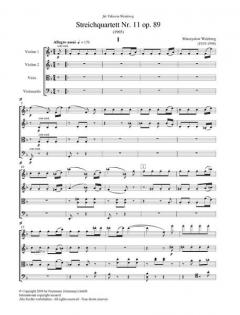 Streichquartett Nr.11 op. 89 von Mieczyslaw Weinberg im Alle Noten Shop kaufen (Partitur)