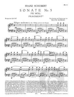 Sonate fis-Moll Nr.5 D571 (mit Schluss) von Franz Schubert 