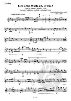 Lied ohne Worte G-Dur op. 19,3 von Felix Mendelssohn Bartholdy 