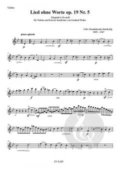 Lied ohne Worte g-Moll op. 19,5 von Felix Mendelssohn Bartholdy 