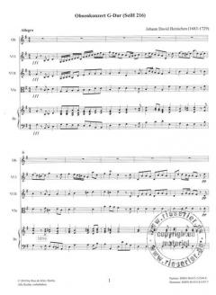 Oboenkonzert G-Dur SeiH 216 von Johann David Heinichen 