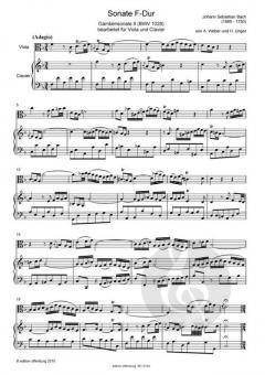 Gambensonate II für Viola und Clavier BWV 1028 in F-Dur von Johann Sebastian Bach im Alle Noten Shop kaufen