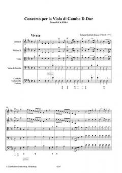 Concerto D-Dur per la Viola da gamba und Streicher- Partitur & Gamba von Johann Gottlieb Graun im Alle Noten Shop kaufen