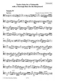 Twelve Solos op. 2Sonaten IV-VI von Giacomo Basevi Cervetto 