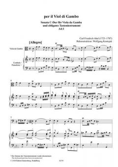 Sonata C-Dur 'per il Viol di Gambo' A4:1 von Carl Friedrich Abel 