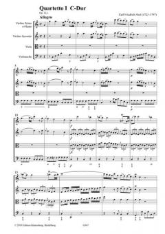 Sechs Quartette op. 12 - Partitur von Carl Friedrich Abel 