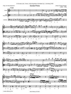 XII Sonate a doi op. 2 - Sonaten I-VI von Johann Philipp Krieger 