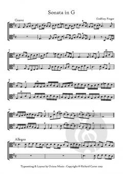 3 Sonaten und eine Suite für 2 Bassgamben von Gottfried Finger 