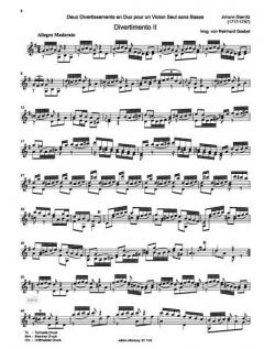 Deux Divertissements en duo pour un Violon Seul sans Basse von Johann Stamitz 