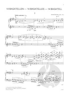 14 Bagatelles for piano von Béla Bartók 