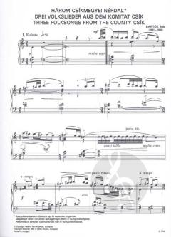 3 Hungarian Folksongs from The County of Csik von Béla Bartók 