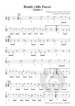 Rondo alla turca für 1-4 Ukulelen. von Wolfgang Amadeus Mozart im Alle Noten Shop kaufen