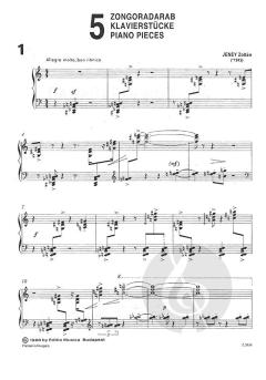 Five Piano Pieces von Zoltan Jeney 