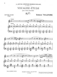 Vocalise Etude von Germaine Tailleferre 
