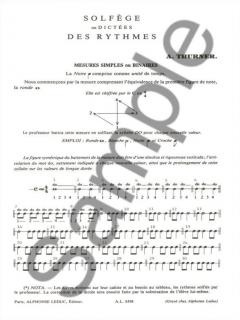 Solfège Ou Dictées Des Ryhtmes von Thurner 