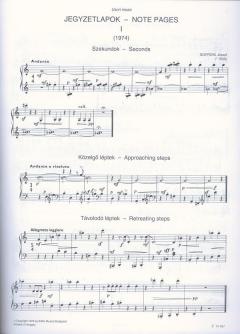 Note Pages for piano I-ii von Jozsef Soproni 