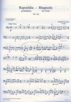Rhapsody For Cello No. 2/a von Emil Petrovics im Alle Noten Shop kaufen