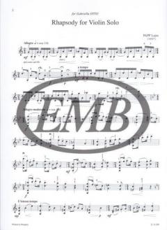Rhapsody For Violin Solo von Lajos Papp im Alle Noten Shop kaufen