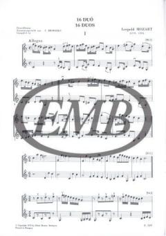 16 Duos von Leopold Mozart 