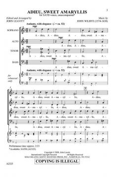 Adieu, Sweet Amaryllis von John Wilbye 