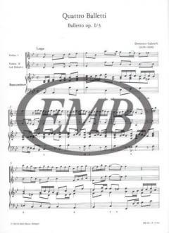 4 Balletti No. 3,4,5,8 Op. 1 von Domenico Gabrielli 