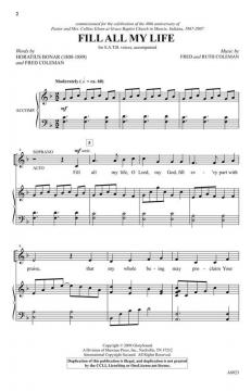 Fill All My Life von Horatius Bonar 