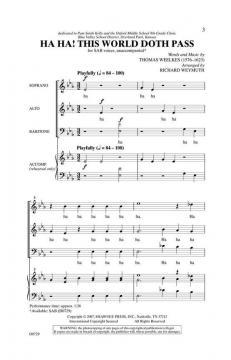 Ha Ha! This World Doth Pass von Thomas Weelkes 