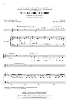 It Is Good, O Lord von Don Besig 