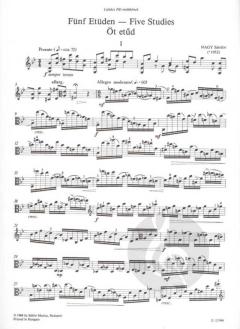 Fünf Etüden für Bratsche von Béla Bartók 