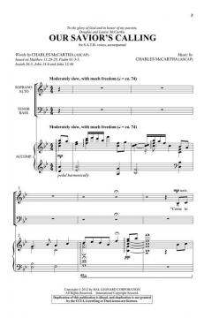 Our Savior's Calling von Charles McCartha 