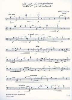 Varianti per violoncello solo von Miklos Kocsar im Alle Noten Shop kaufen