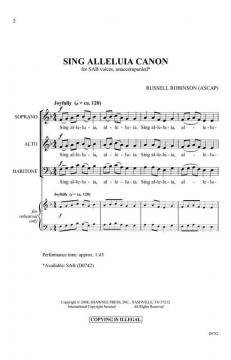 Sing Alleluia Canon von Russell L. Robinson 