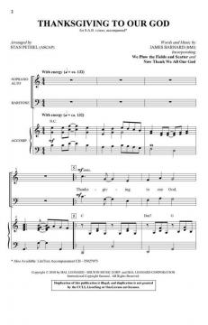 Thanksgiving to Our God von James Barnard 