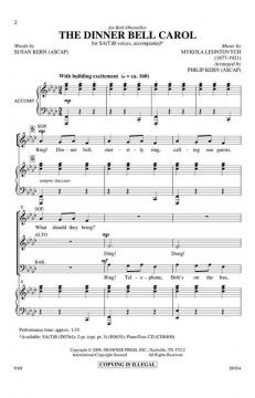 The Dinner Bell Carol von Mykola D. Leontovich 