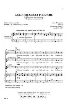 Welcome Sweet Pleasure von Thomas Weelkes 