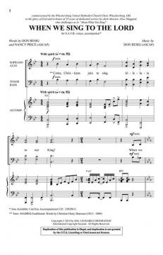 When We Sing to the Lord von Don Besig 
