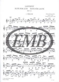 Suite BWV 997 für Laute von J.S. Bach 