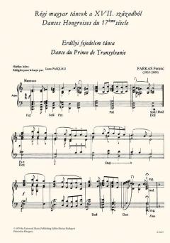 Early Hungarian Dances From The 17th Century von Ferenc Farkas 