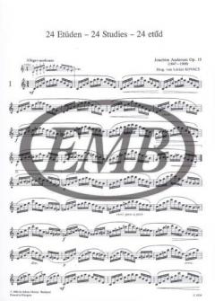 24 Studies for Flute von Joachim Andersen 