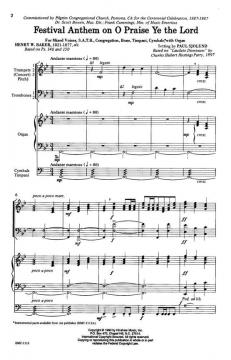 Festival Anthem On O Praise Ye The Lord von C. Hubert Parry 