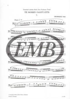 10 Modern Etudes For Bassoon (Otto Oromszegi) 