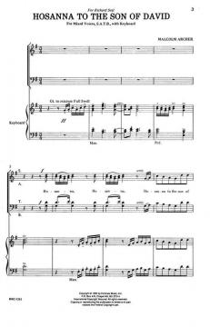 Hosanna To The Son Of David von Malcolm Archer 