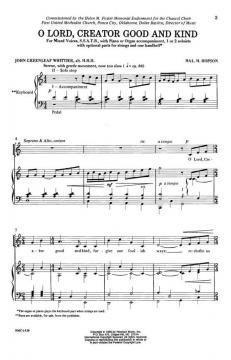 O Lord, Creator Good And Kind von Hal H. Hopson 